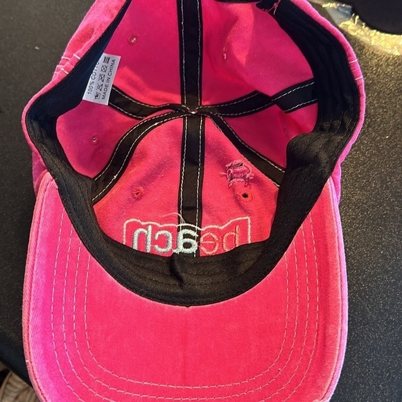 Beach Crazy Pink Distressed 100% comfort Cotton Baseball Cap Adjustable - Picture 4 of 8